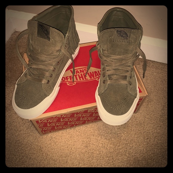 Vans Sk8- Olive Green High-tops with Shingles